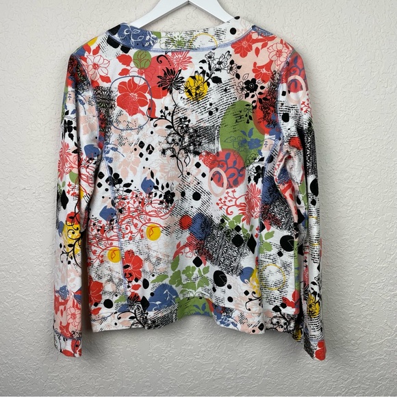 ONQUE CASUALS Floral Lightweight Oversized Zip-Up Jacket Size Small - Picture 6 of 10